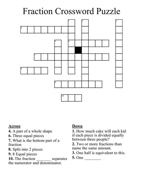 fraction crossword clue|fraction crossword clue answer.